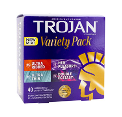 TROJAN PLEASURE PACK 40 (Lubricated) Latex Condoms by Trojan