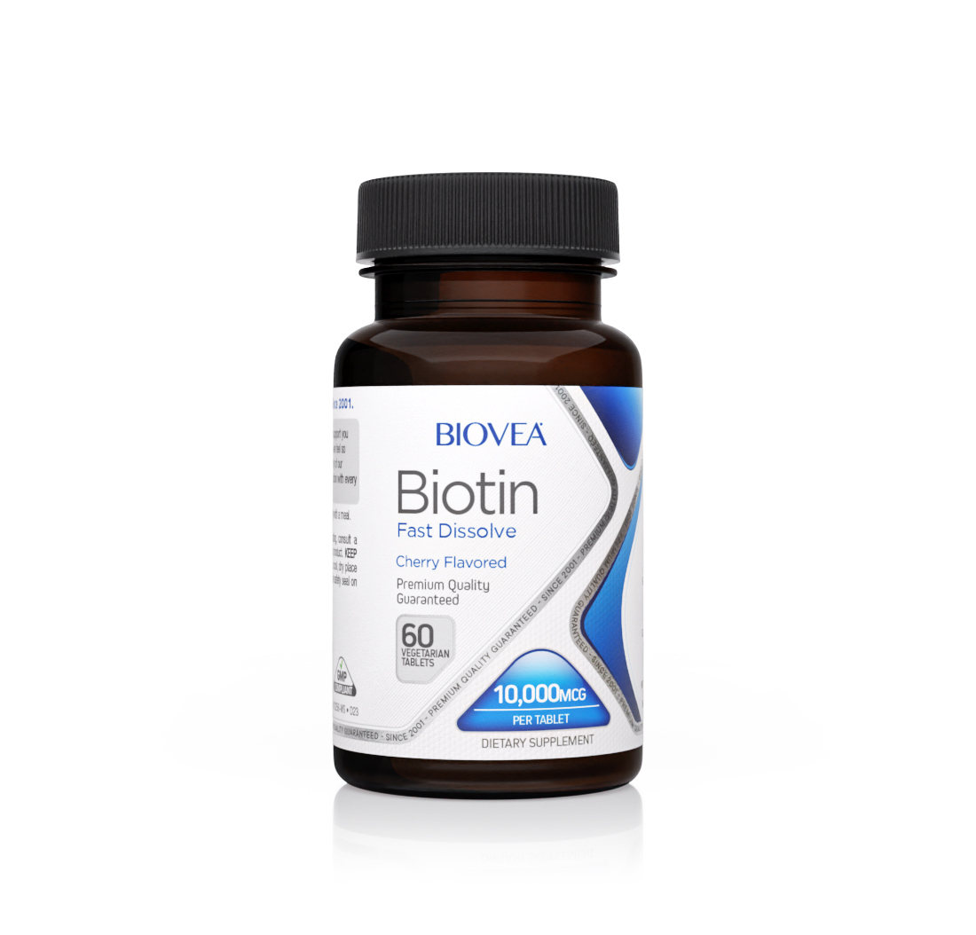 BIOTIN 10,000mcg 60 Vegetarian Tablets (Fast Dissolve)